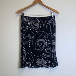 Wrapper Black and White Swirl Mini Skirt